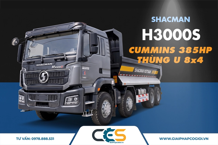 xe ben SHACMAN H3000S CUMMINS 385HP THÙNG U 8x4